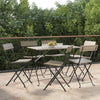 Graue klappbare Bistrostühle von Facred (6 Stück Polyrattan und Stahl)