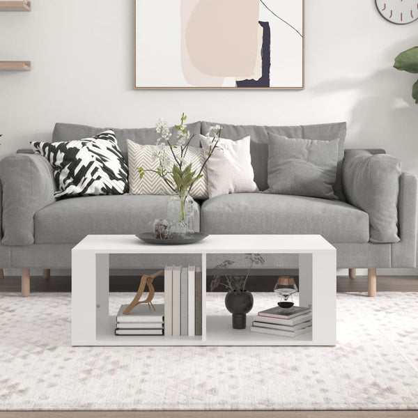 Weißer Couchtisch Adamescu 100x50x36cm (Holz)
