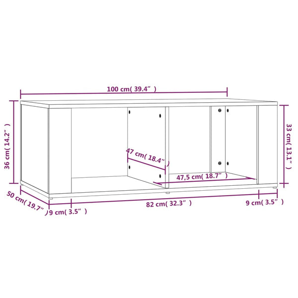 Weißer Couchtisch Adamescu 100x50x36cm (Holz)