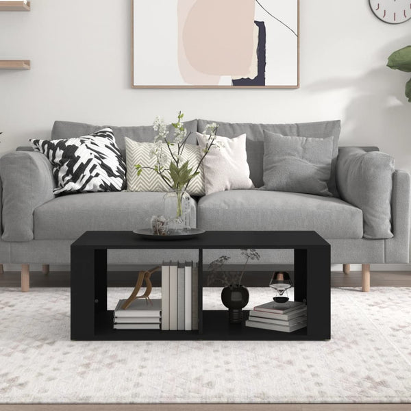 Couchtisch Adamescu, schwarz, 100x50x36cm (Holz)