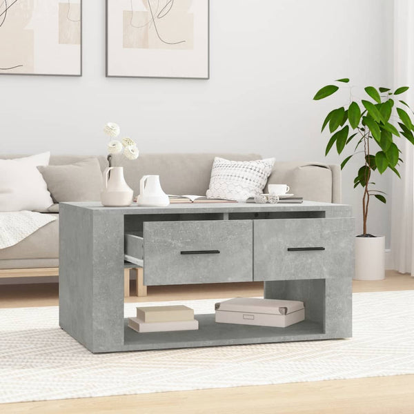 Betongrauer Couchtisch Royer 80x50x40cm (Holz)
