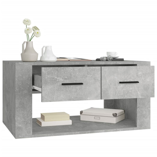 Betongrauer Couchtisch Royer 80x50x40cm (Holz)