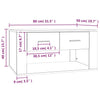 Betongrauer Couchtisch Royer 80x50x40cm (Holz)