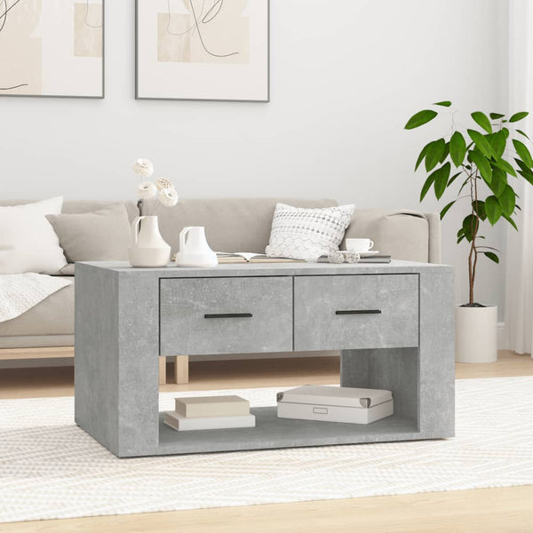 Betongrauer Couchtisch Royer 80x50x40cm (Holz)