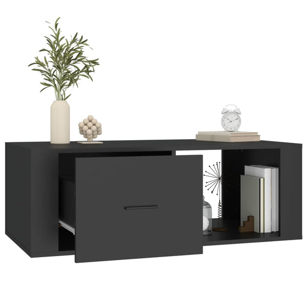 Schwarzer Couchtisch Afilica 100x50,5x35cm (Holz)
