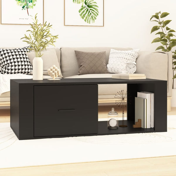 Schwarzer Couchtisch Afilica 100x50,5x35cm (Holz)