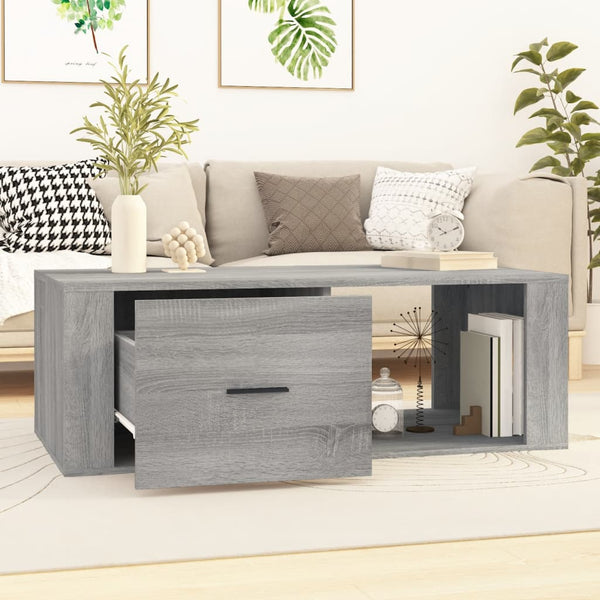 Grauer Couchtisch Afilica 100x50,5x35cm (Holz)