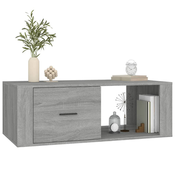 Grauer Couchtisch Afilica 100x50,5x35cm (Holz)