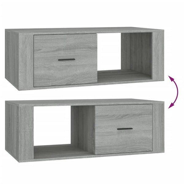 Grauer Couchtisch Afilica 100x50,5x35cm (Holz)