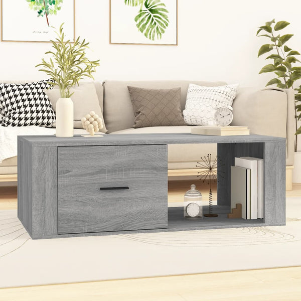 Grauer Couchtisch Afilica 100x50,5x35cm (Holz)