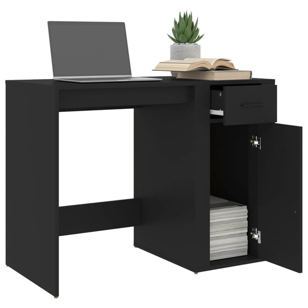 Schwarzer Schreibtisch Margareth 100x49x75cm (Holz)