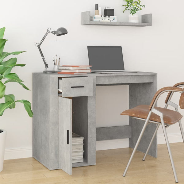 Betongrauer Schreibtisch Margareth 100x49x75cm (Holz)
