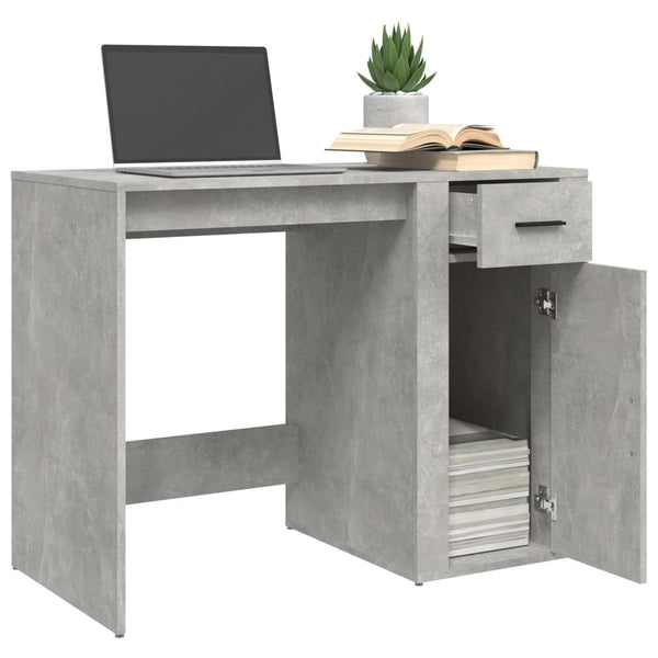 Betongrauer Schreibtisch Margareth 100x49x75cm (Holz)