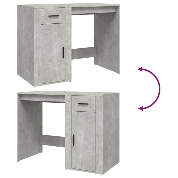 Betongrauer Schreibtisch Margareth 100x49x75cm (Holz)
