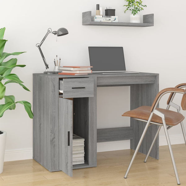 Grauer Schreibtisch Margareth 100x49x75cm (Holz)