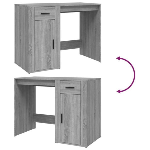 Grauer Schreibtisch Margareth 100x49x75cm (Holz)