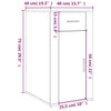 Betongrauer Tischschrank Varciu 40x49x75cm (Holz)