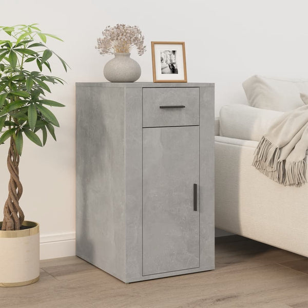 Betongrauer Tischschrank Varciu 40x49x75cm (Holz)
