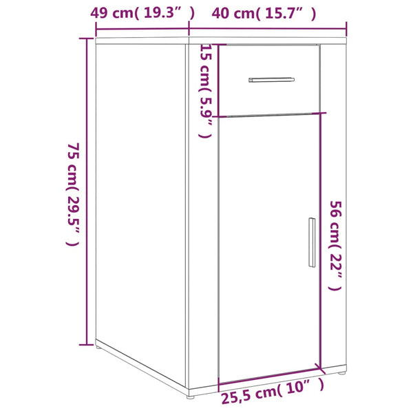 Grauer Tischschrank Varciu 40x49x75cm (Holz)