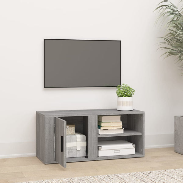 Harmaa tv-taso Gheorghge 80x31,5x36cm (puinen)