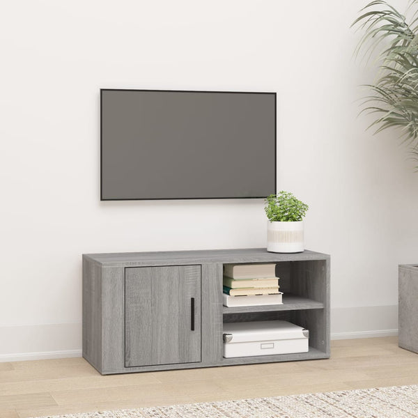 Harmaa tv-taso Gheorghge 80x31,5x36cm (puinen)