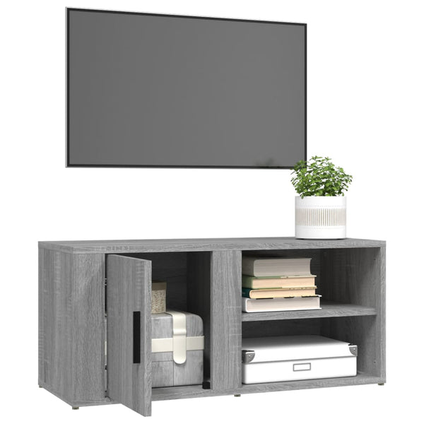 Graue TV-Schränke Gheorghge 80x31,5x36cm (2 Stück Spanplatte)