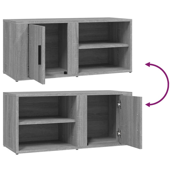 Graue TV-Schränke Gheorghge 80x31,5x36cm (2 Stück Spanplatte)