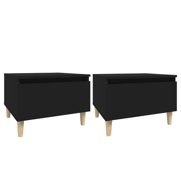 Schwarze Beistelltische Lacurile 50x46x35cm (2er-Set aus Holz)