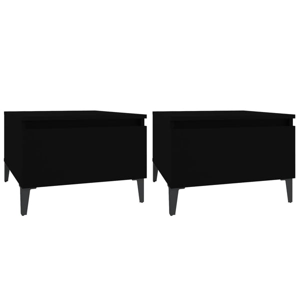 Schwarze Beistelltische Liubovi 50x46x35cm (2 Stück, Holz)