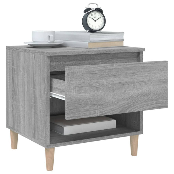 Grauer Nachttisch Annemaria 50x46x50cm (Holz)