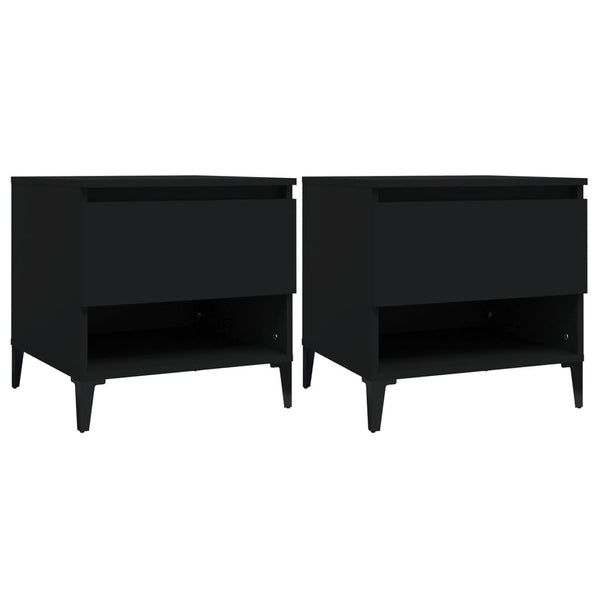 Schwarze Beistelltische Lelea 50x46x50cm (2 Stück, Holz)