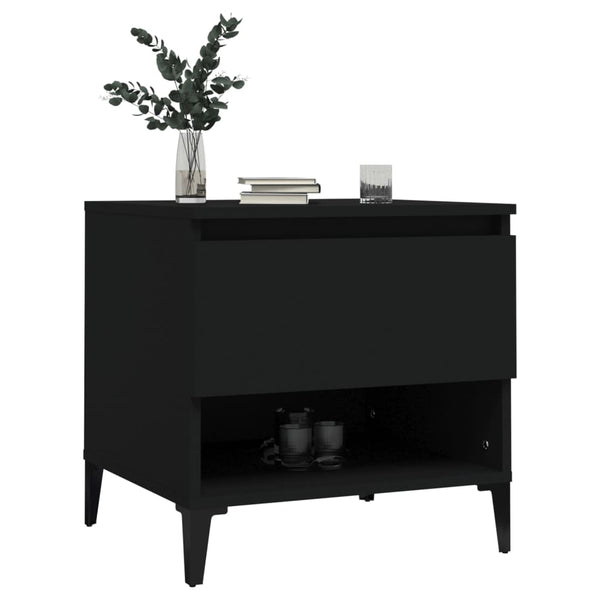 Schwarze Beistelltische Lelea 50x46x50cm (2 Stück, Holz)