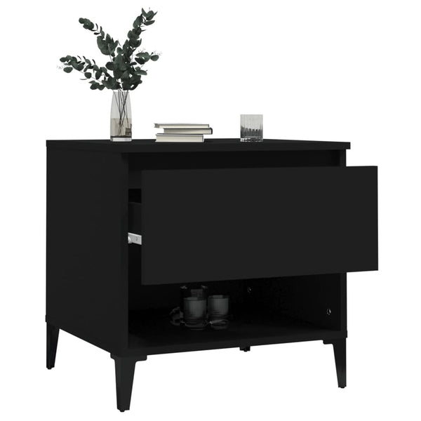 Schwarze Beistelltische Lelea 50x46x50cm (2 Stück, Holz)