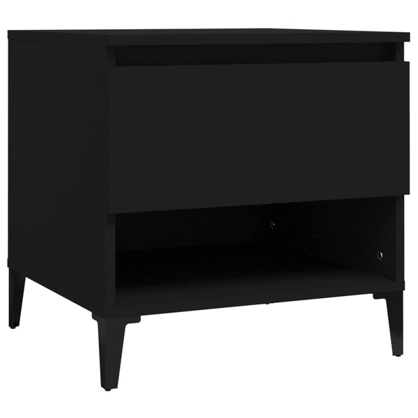 Schwarze Beistelltische Lelea 50x46x50cm (2 Stück, Holz)