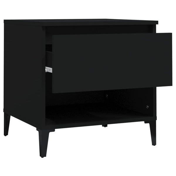 Schwarze Beistelltische Lelea 50x46x50cm (2 Stück, Holz)