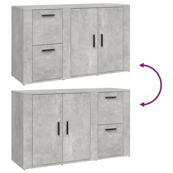 Betongraue Kommode Margitt 100x33x59,5cm (Holz)