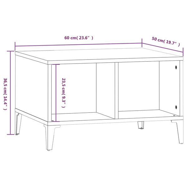 Schwarzer Couchtisch Crinu 60x50x36,5cm (Holz)