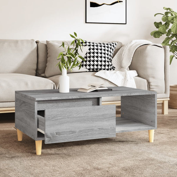 Grauer Couchtisch Denissa 90x50x36,5cm (Holz)