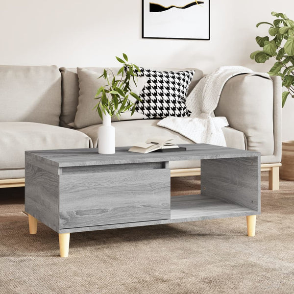 Grauer Couchtisch Denissa 90x50x36,5cm (Holz)