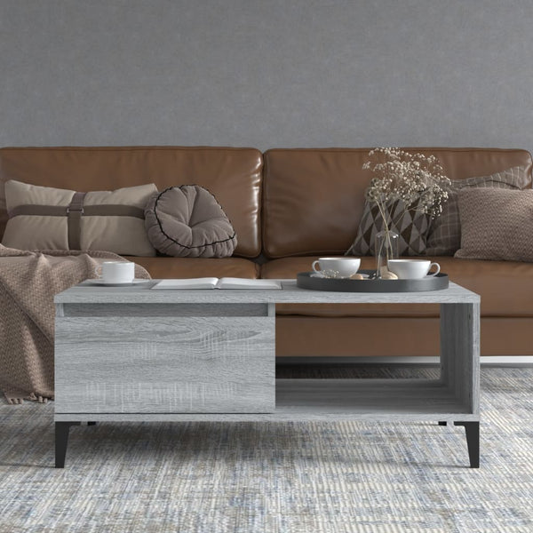 Grauer Couchtisch Keisha 90x50x36,5cm (Holz)
