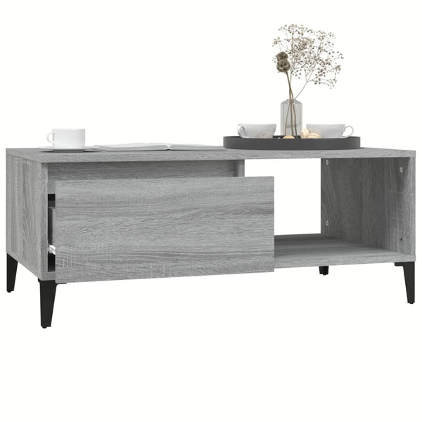 Grauer Couchtisch Keisha 90x50x36,5cm (Holz)