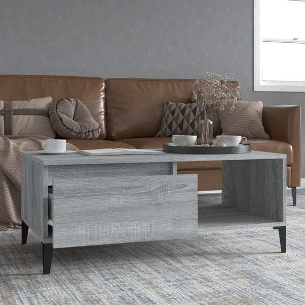 Grauer Couchtisch Keisha 90x50x36,5cm (Holz)