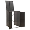 Mülleimerbox Dominik, Schwarz, 70x80x117cm (Polyrattan)