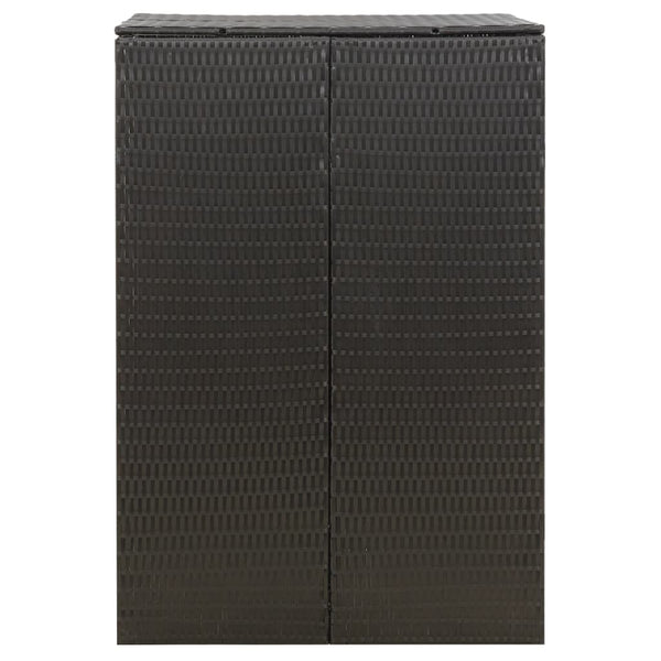Mülleimerbox Dominik, Schwarz, 70x80x117cm (Polyrattan)