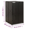Mülleimerbox Dominik, Schwarz, 70x80x117cm (Polyrattan)