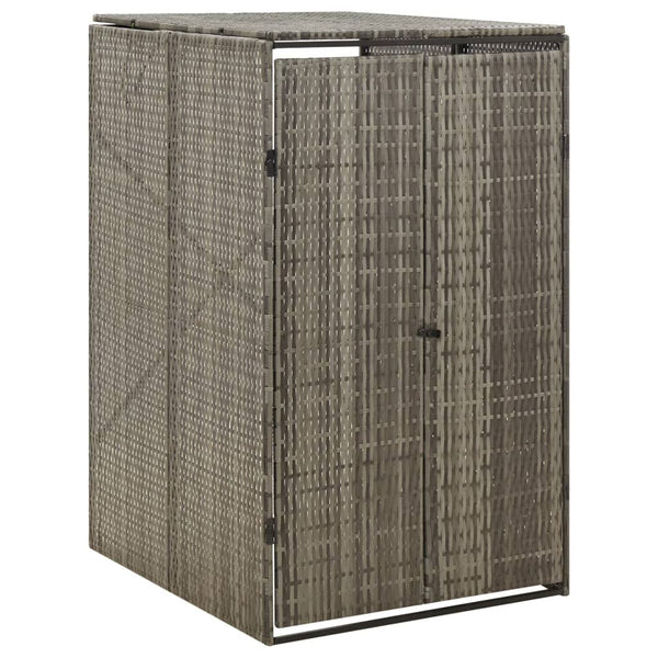 Grauer Mülltonnenunterstand Dominik 70x80x117cm (Polyrattan)
