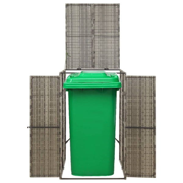 Grauer Mülltonnenunterstand Dominik 70x80x117cm (Polyrattan)