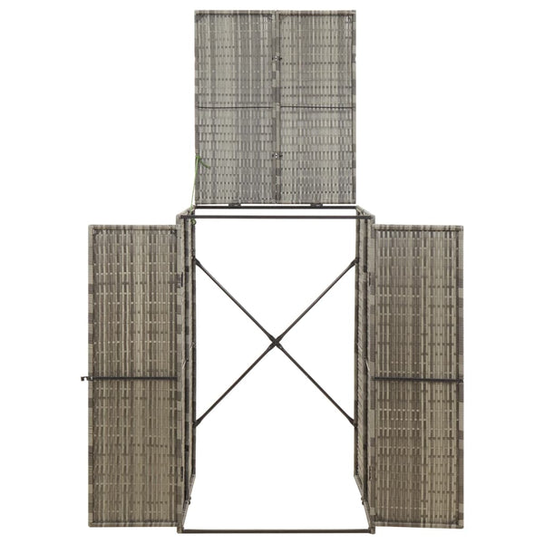 Grauer Mülltonnenunterstand Dominik 70x80x117cm (Polyrattan)