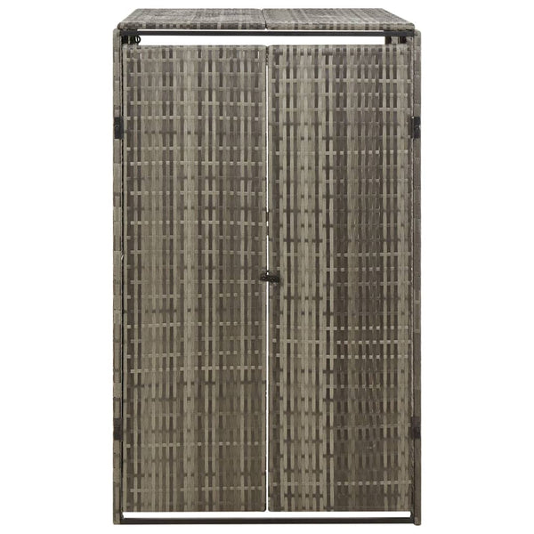 Grauer Mülltonnenunterstand Dominik 70x80x117cm (Polyrattan)