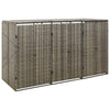 Grauer Dreifach-Mülleimerunterstand Dominik 207x80x117cm (Polyrattan)